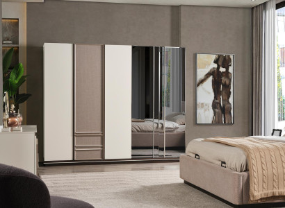 Bedroom Set Bed 2x Bedside tables Wardrobe Luxury new 4-piece